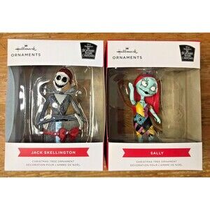 A Nightmare Before Christmas Tree Ornament Lot of 2 Hallmark New In Box Disney